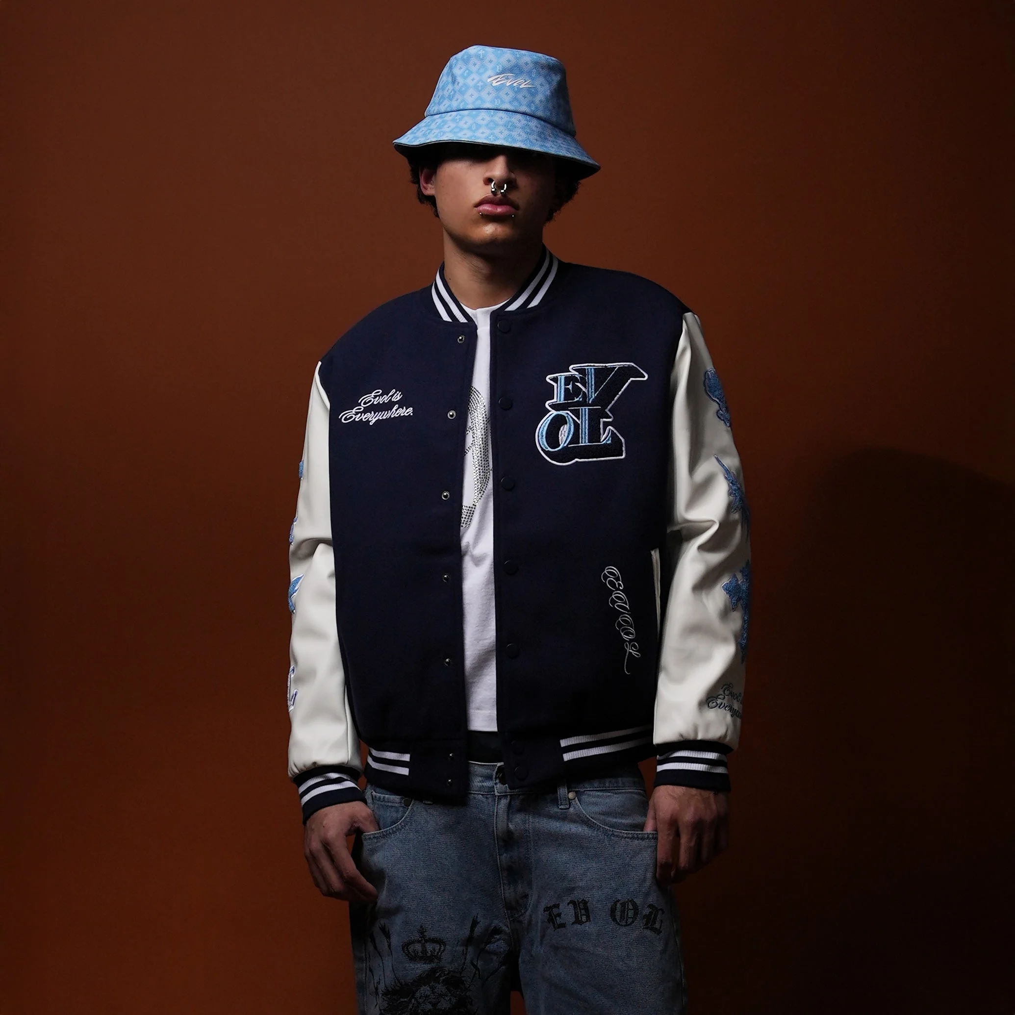 Image of Evol is Everywhere Navy Letterman