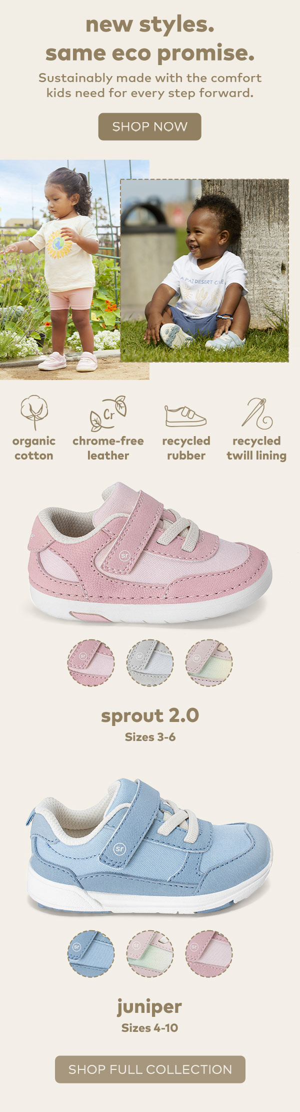 New styles, same eco promises