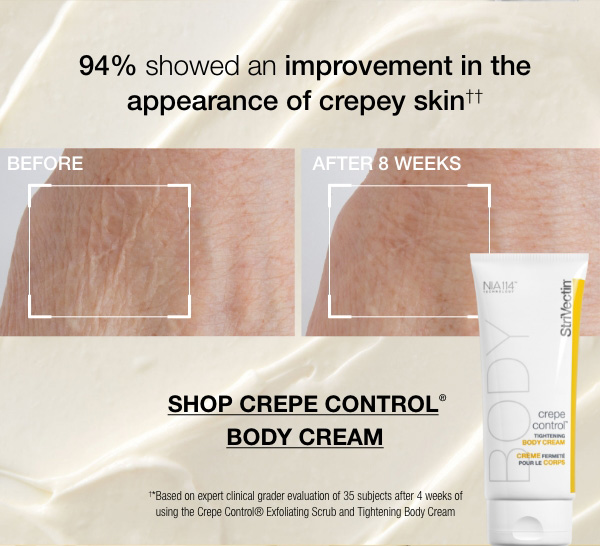 Improves the look of skin texture and crepiness