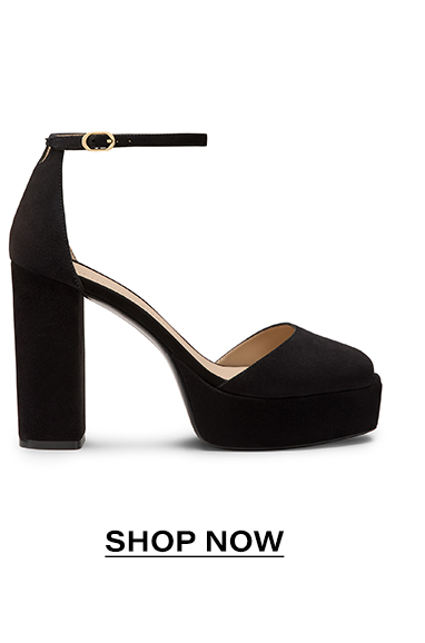 Sabrina Ankle Strap Platform Sandal in Black