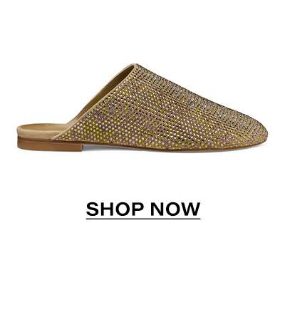 Talia Shine Mule in Golden Olive | Shop Now