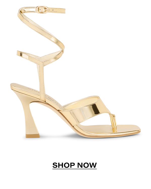 Vinnie Wrap Thong Sandal 85 In Patino Gold | Shop Now