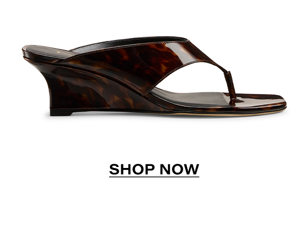 Vinnie Wedge Thong Sandal 50 In Dark Brown Tortoise | Shop Now
