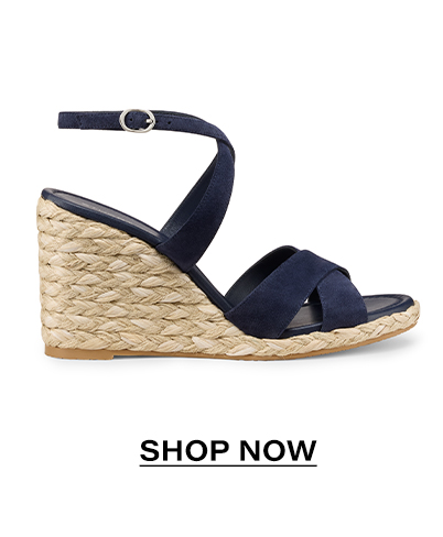 Alyssa Wedge Sandal In Navy Blue Suede | Shop Now