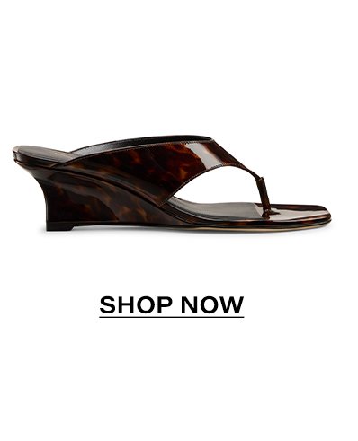 Vinnie Wedge Thong Sandal 50 In Dark Brown Tortoise | Shop Now