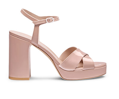 Dayna Platform Sandal 110 in Blushful Pearlized Patent