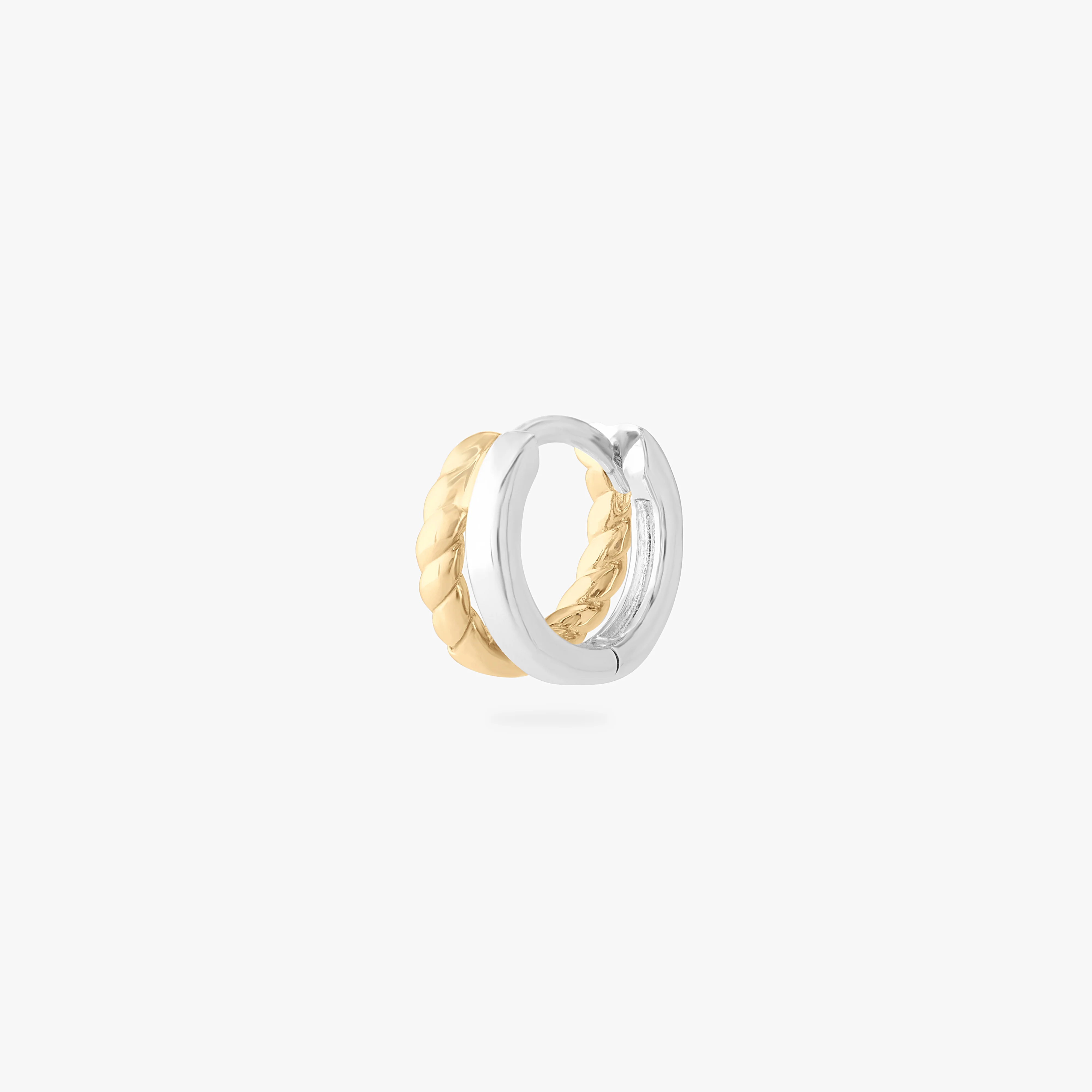 Image of Two Tone Double Twist Huggie