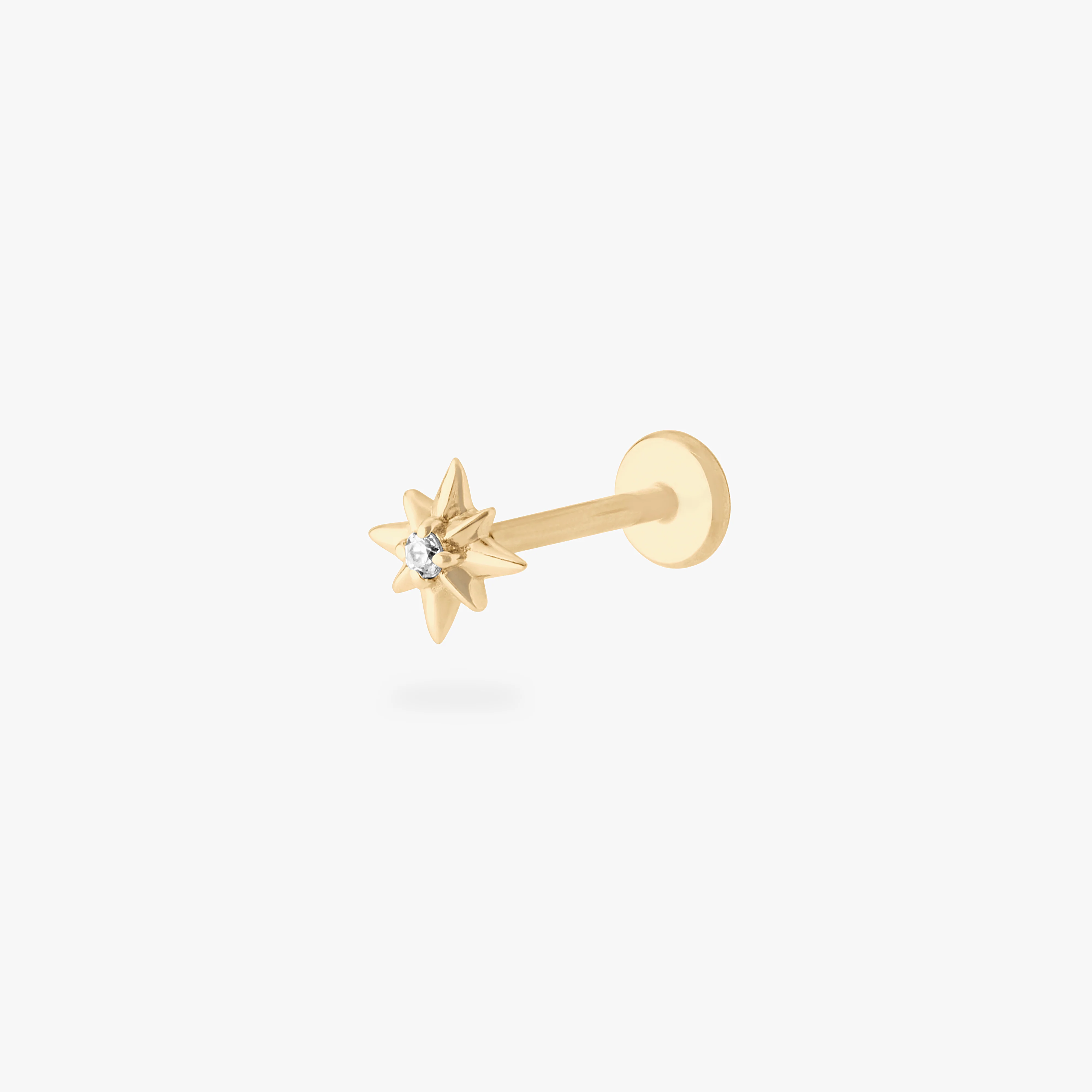 Image of 14K Twinkle Star Flatback Stud