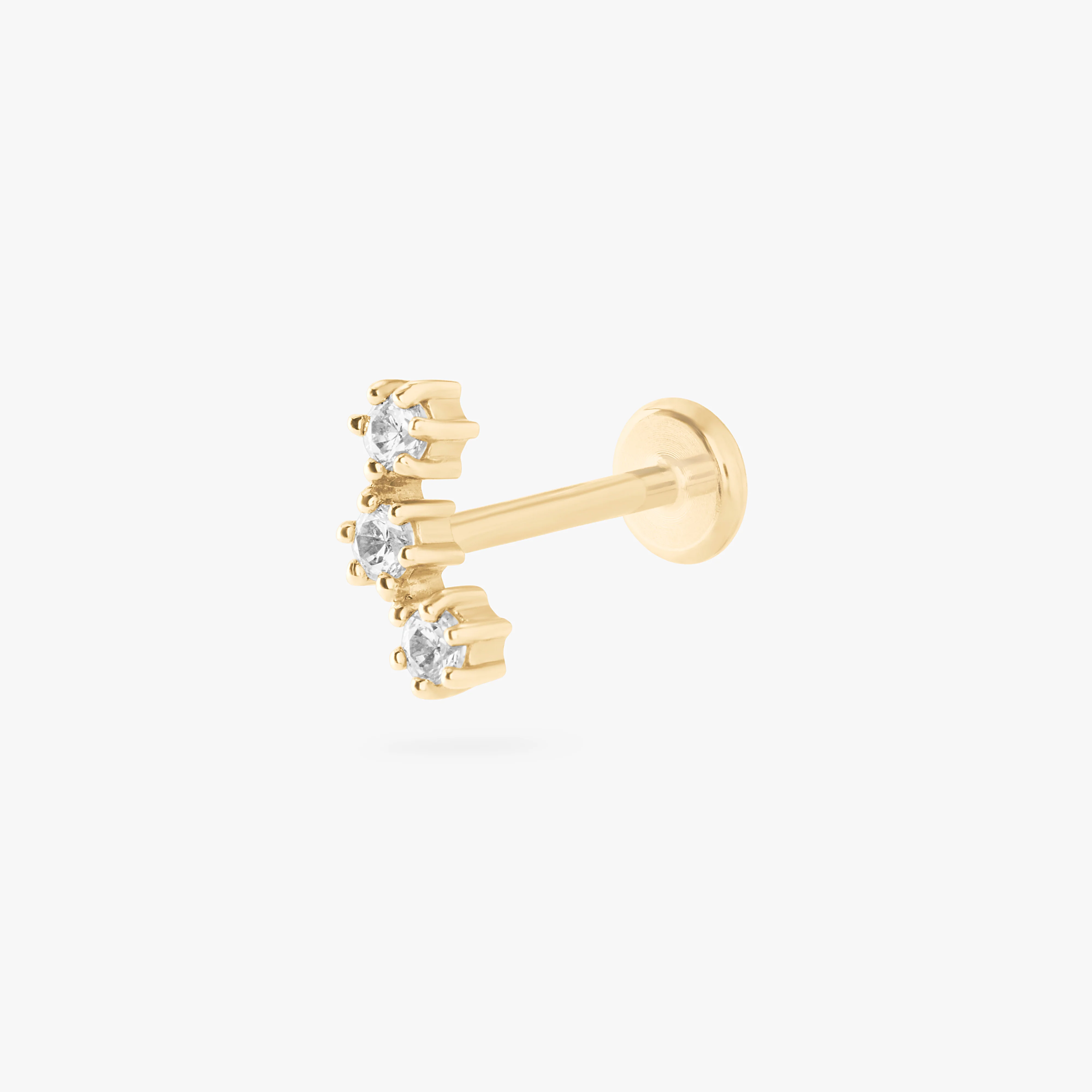 Image of 14K CZ Cluster Flatback Stud