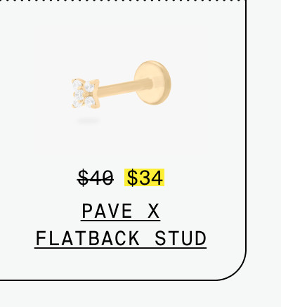 PAVE X FLATBACK STUD