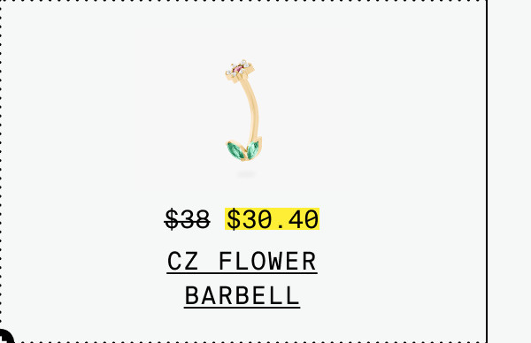 CZ FLOWER BARBELL