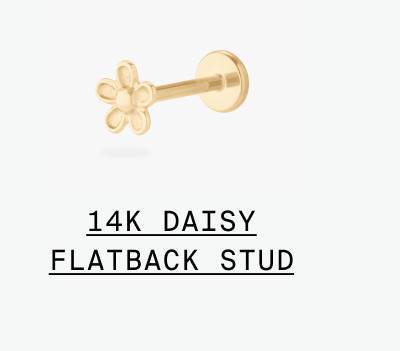 14K Daisy Flatback Stud