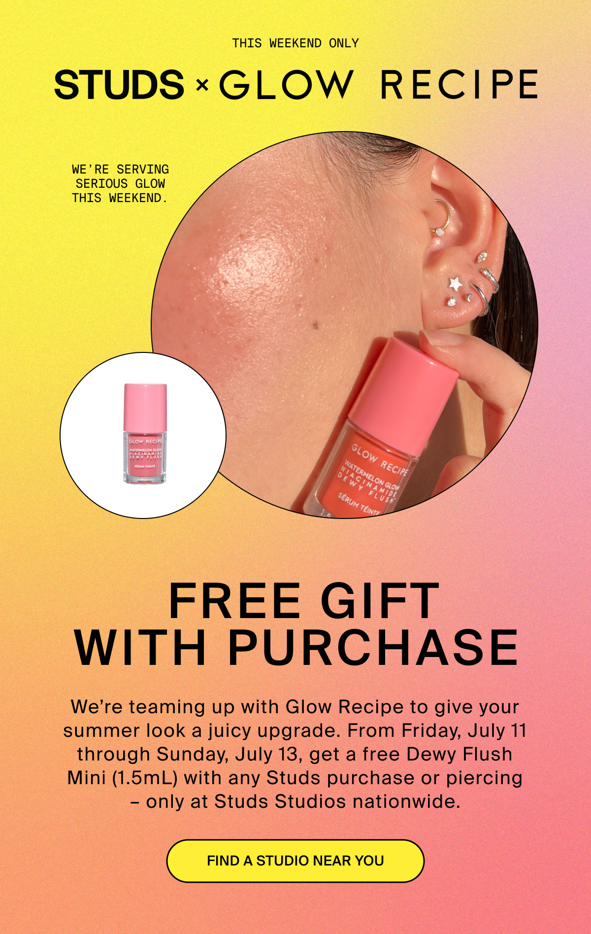 STUDS X GLOW RECIPE