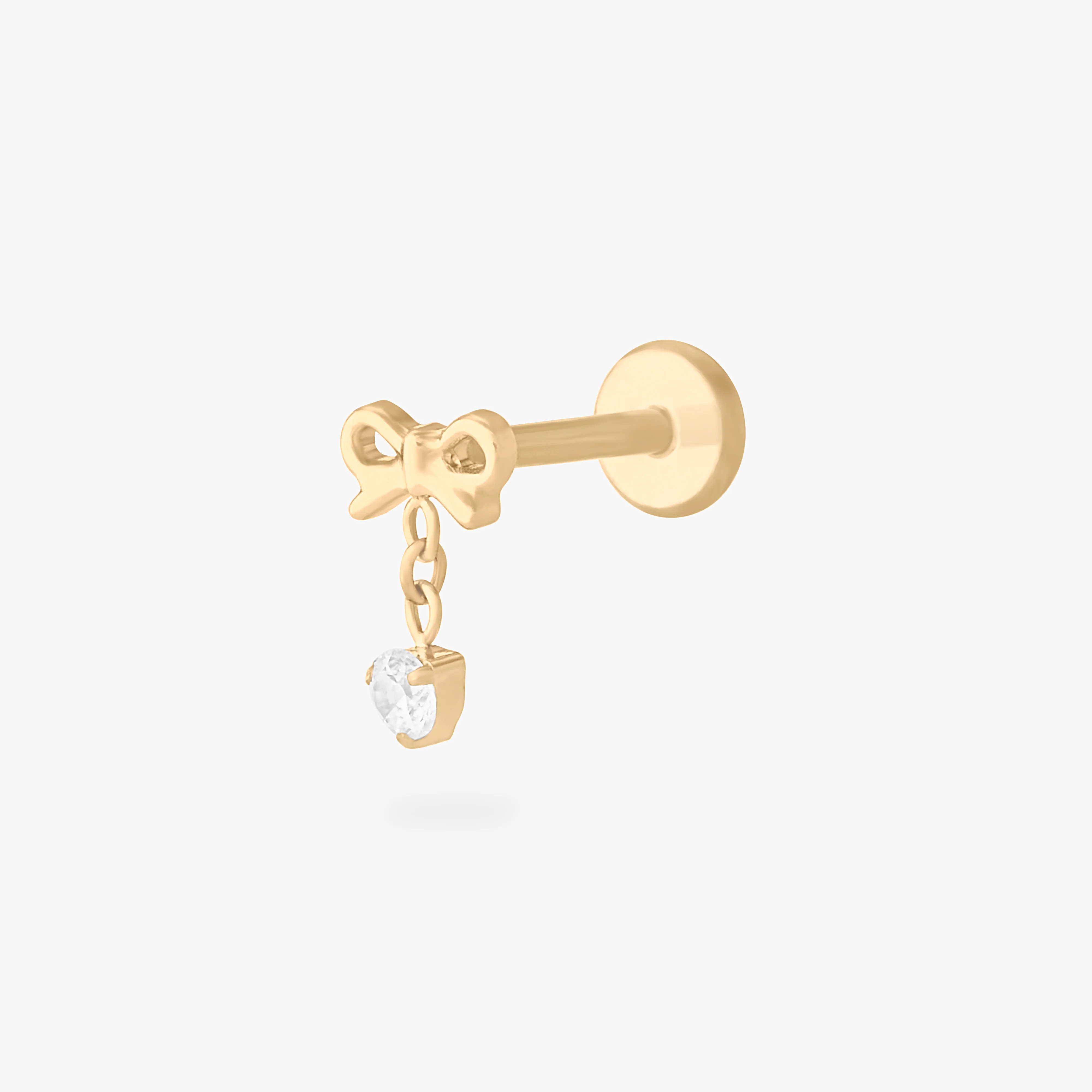 Image of Bow CZ Dangle Flatback Stud
