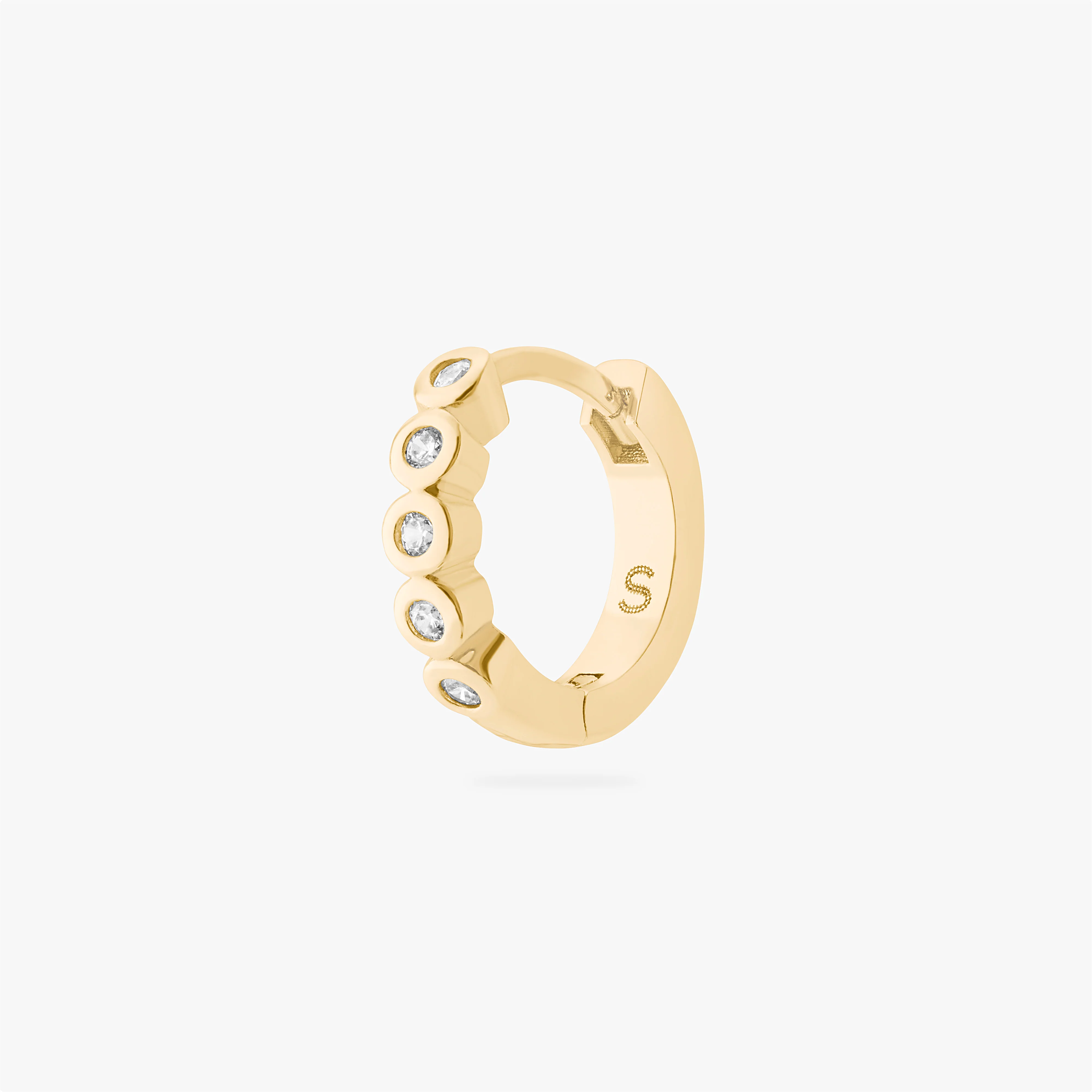 Image of CZ Bezel Huggie