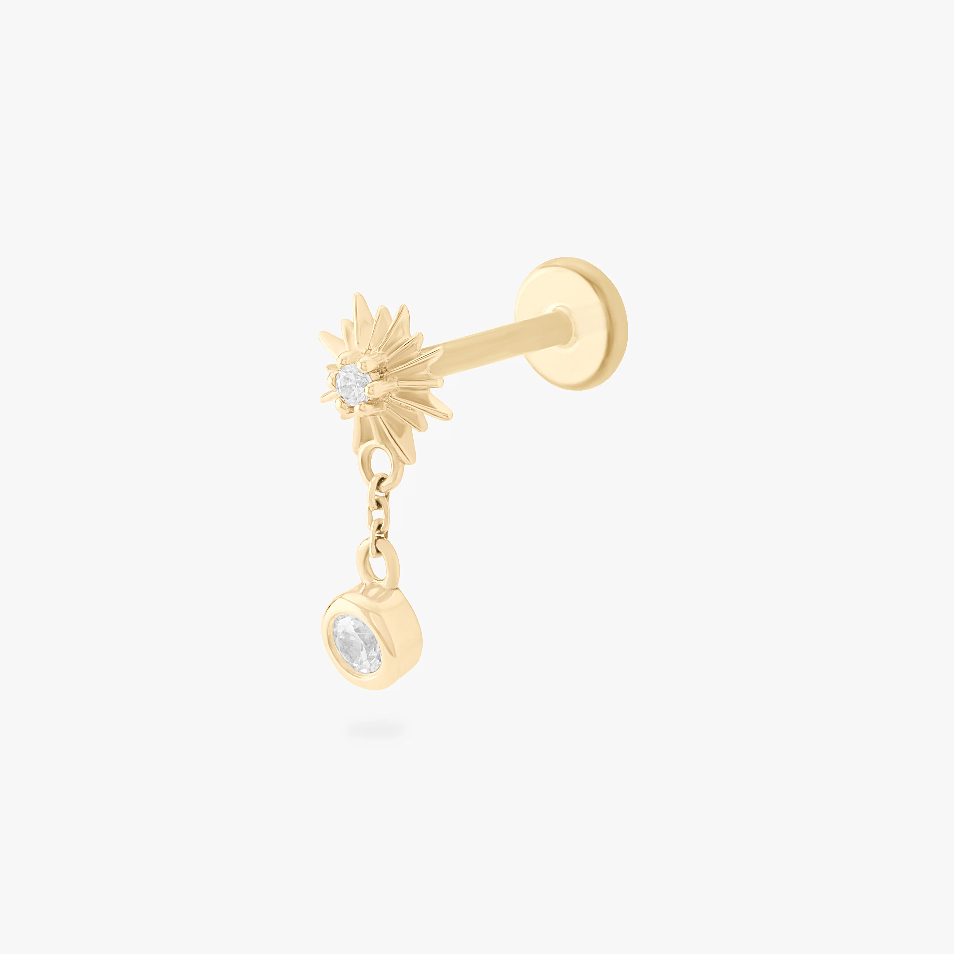 Image of 14K Twinkle Dangle Flatback Stud