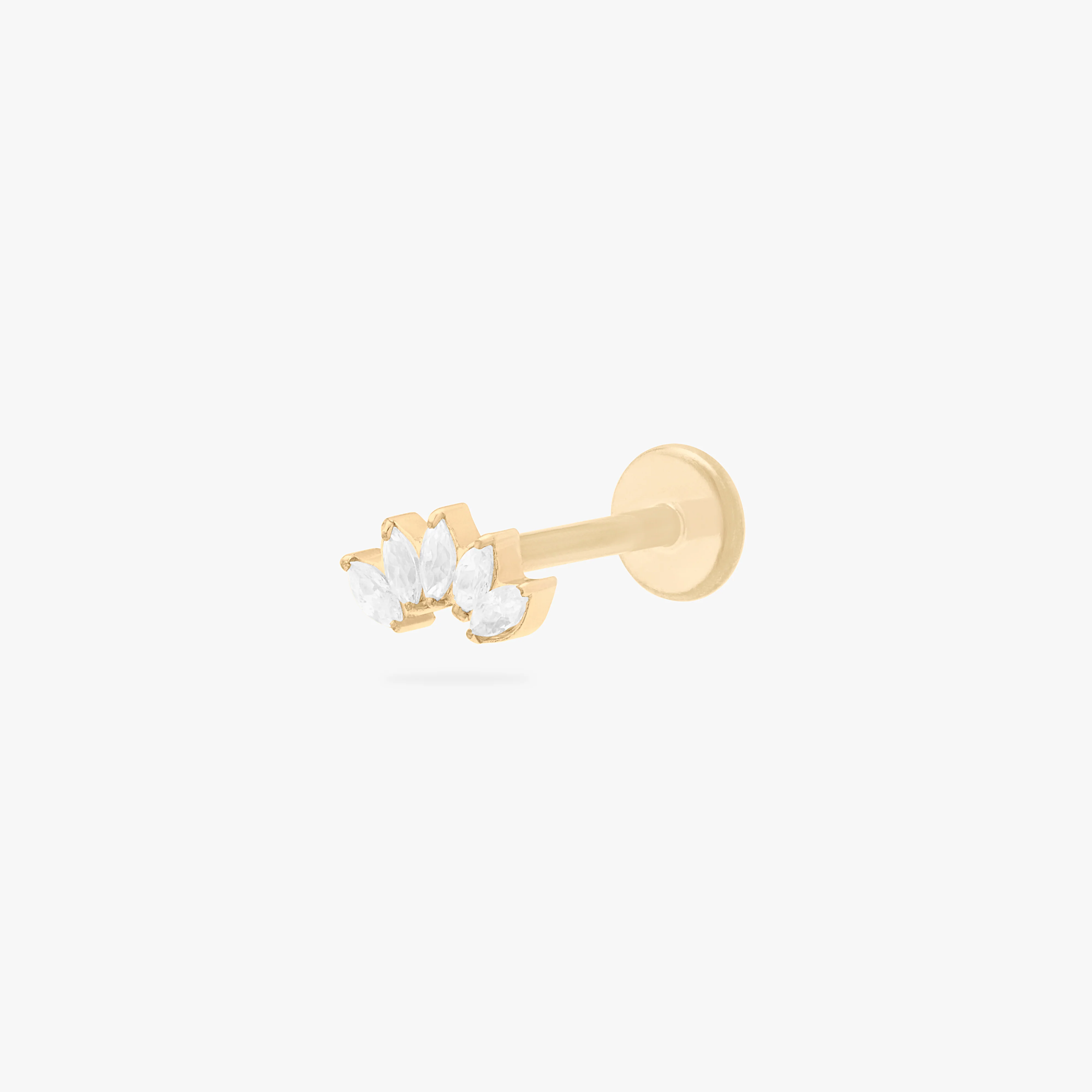 Image of Micro Crown Marquise Flatback Stud