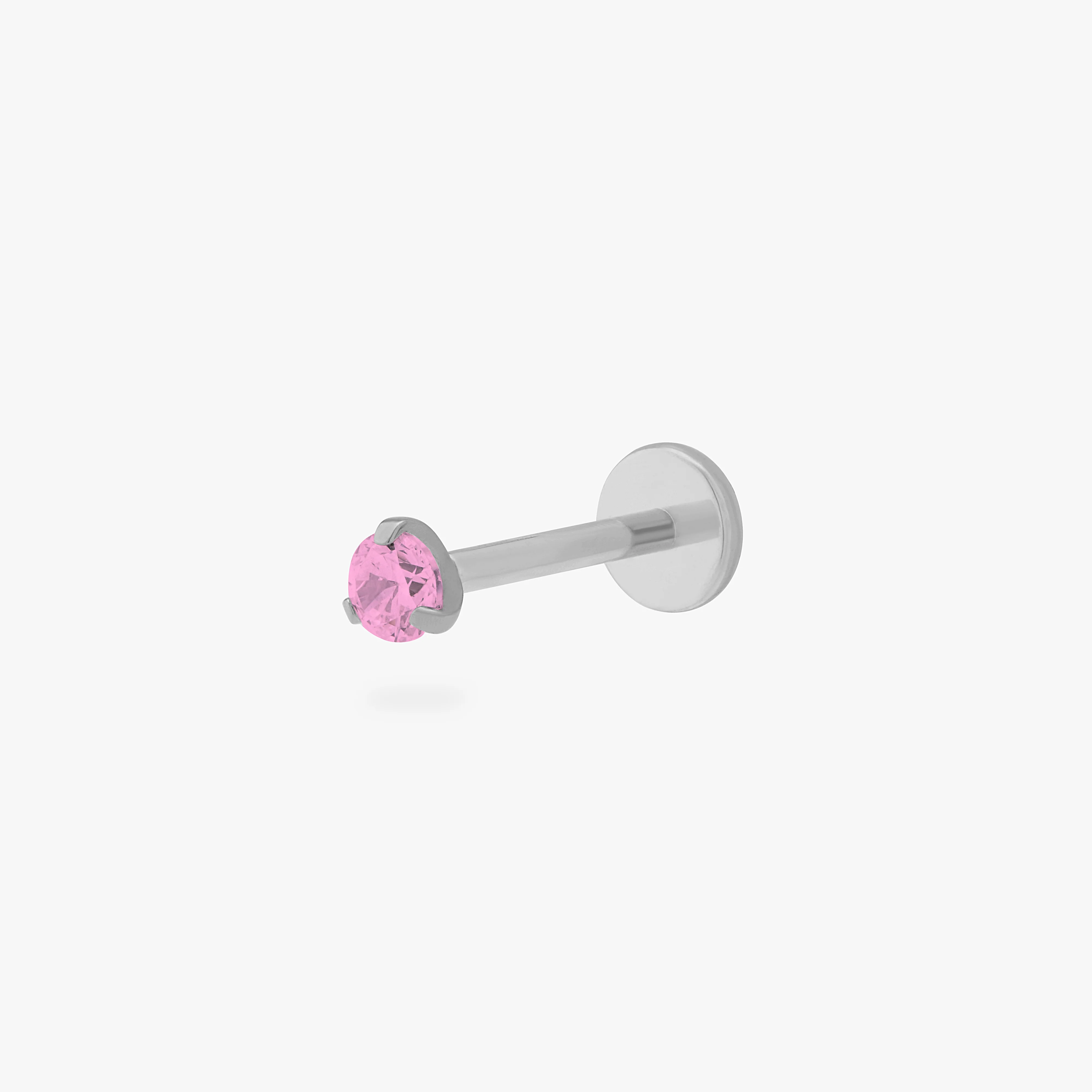 Image of Titanium Mini Pink CZ Flatback Stud