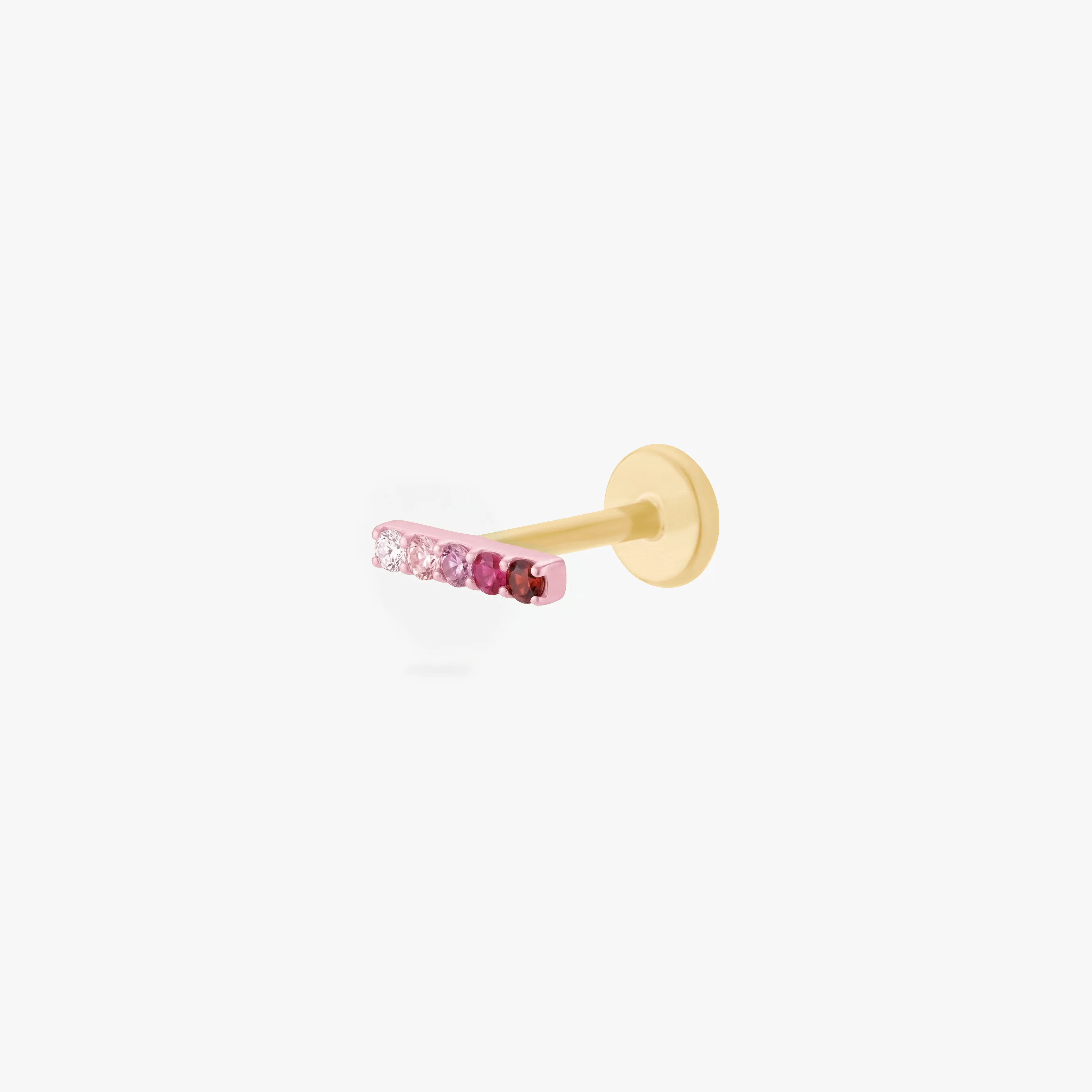 Image of Pink Pave Bar Flatback Stud