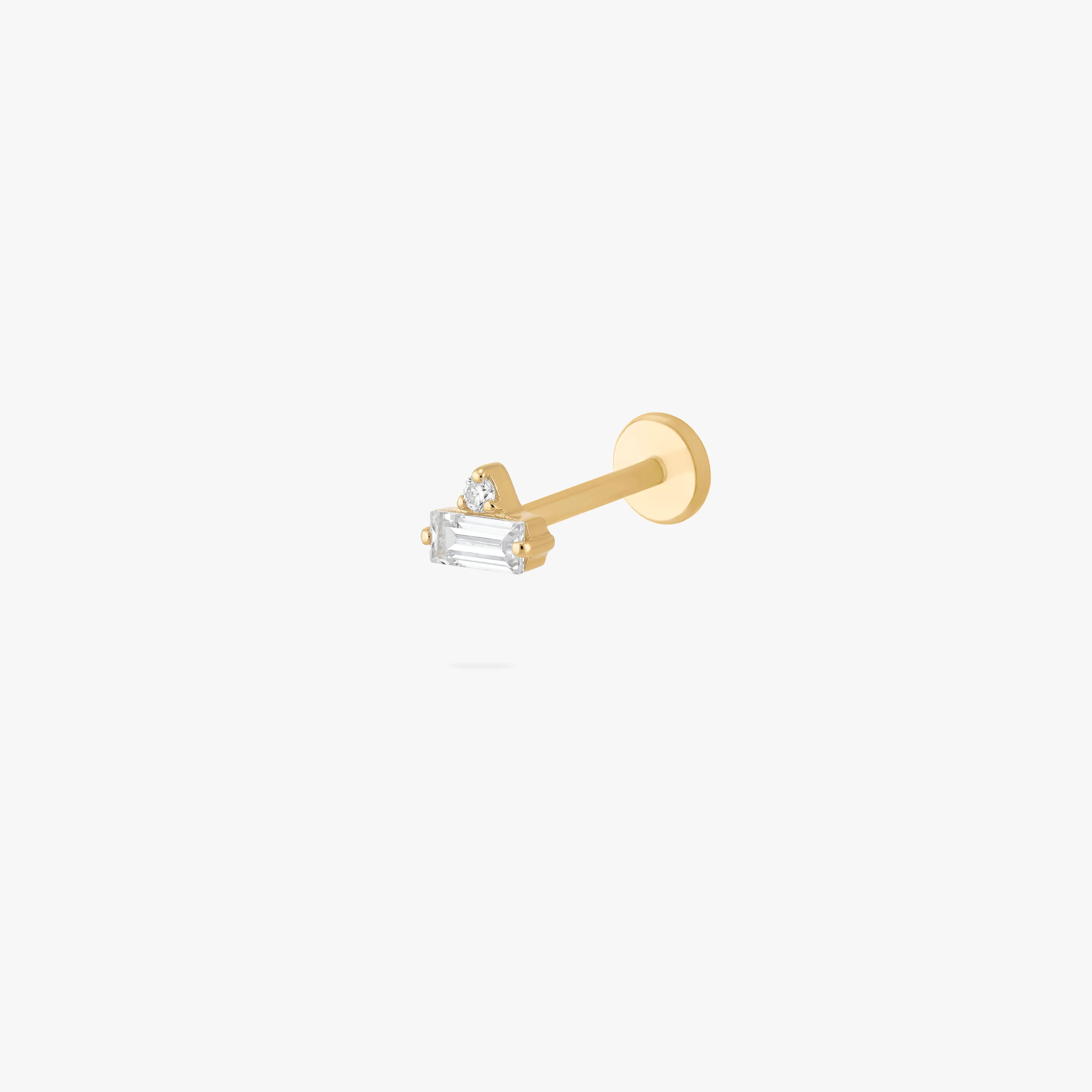 Image of Micro Stacked Baguette Flatback Stud