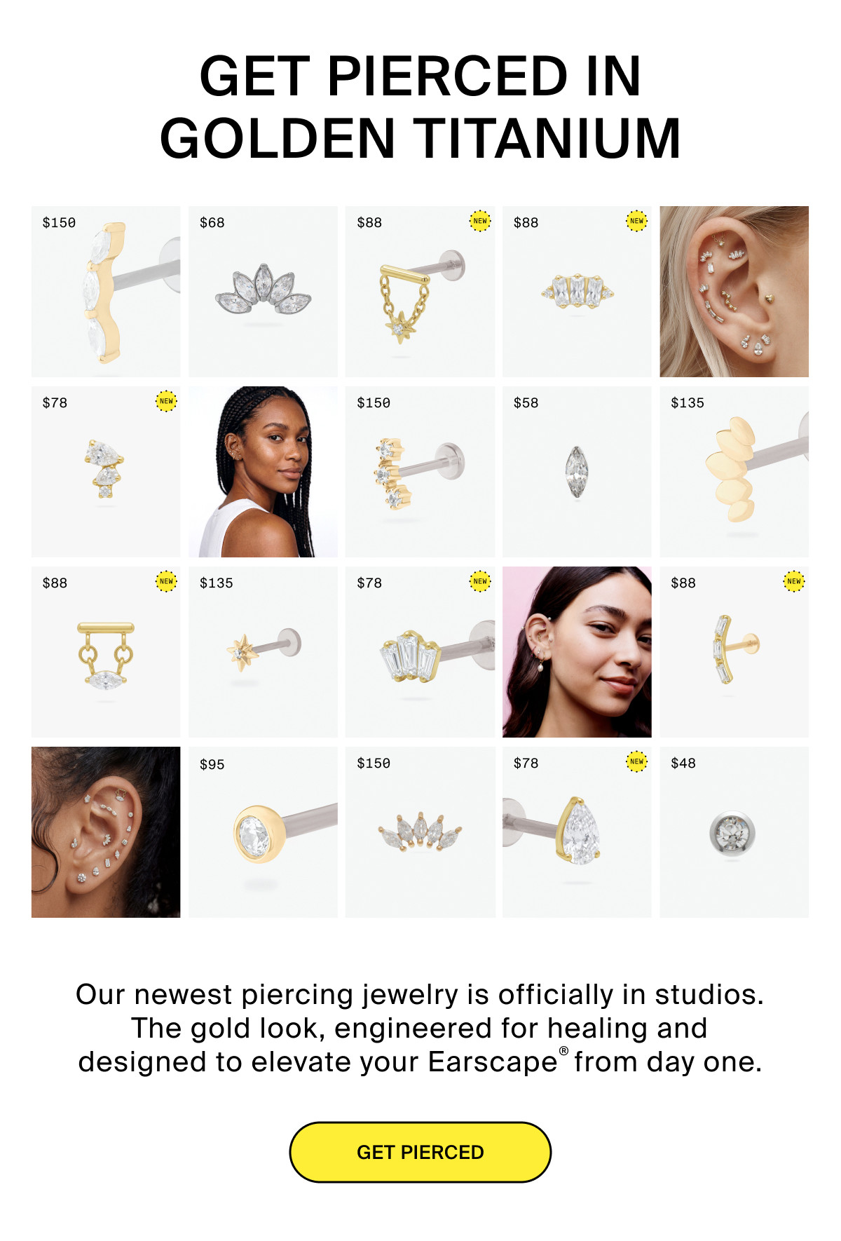 GET PIERCED IN GOLDEN TITANIUM
