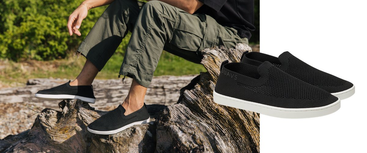 The Barton Slip-On Jet Black White