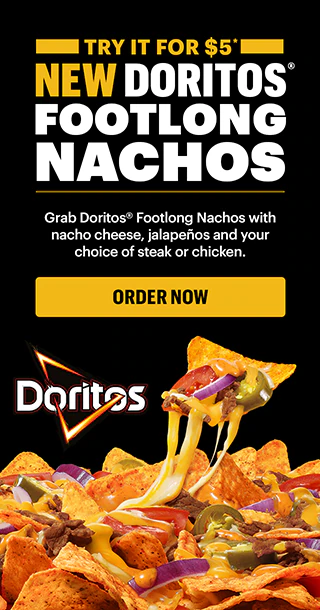 Try it for $5*, new Doritos® Footlong Nachos