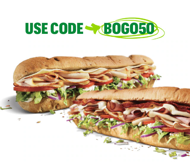 BUY ONE FOOTLONG & GET ONE 50% OFF**