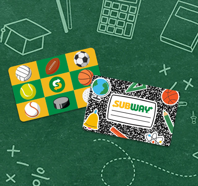 Fuel a school rockstar with a Subway® gift card.**