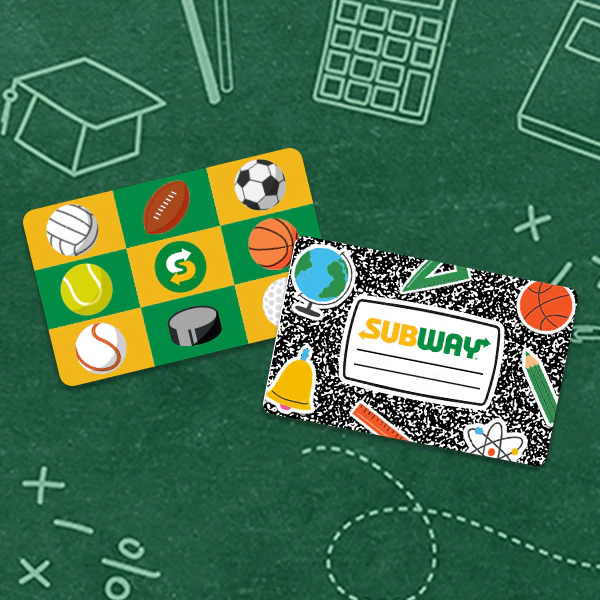 Fuel a school rockstar with a Subway® gift card.**