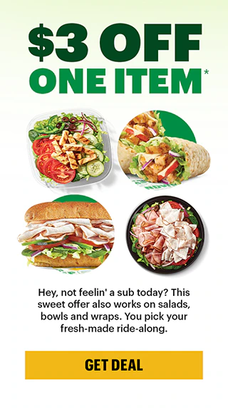 $3 Off one item.*