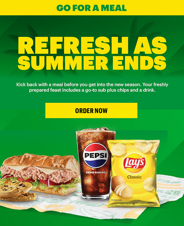 Go for a meal: refresh as summer ends.