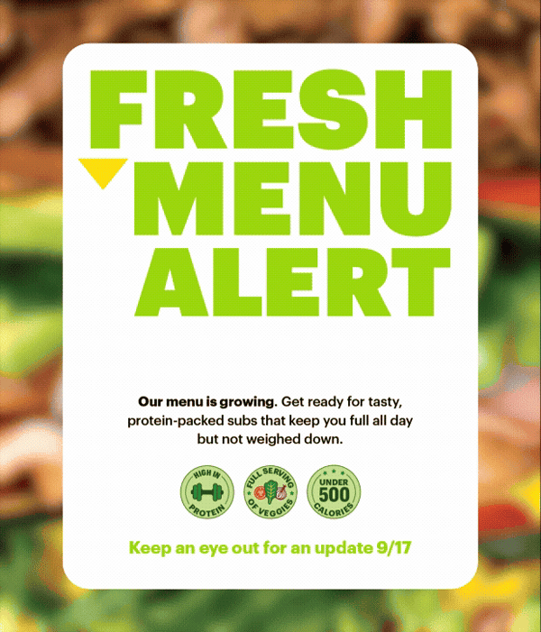 Fresh menu alert: 9/17