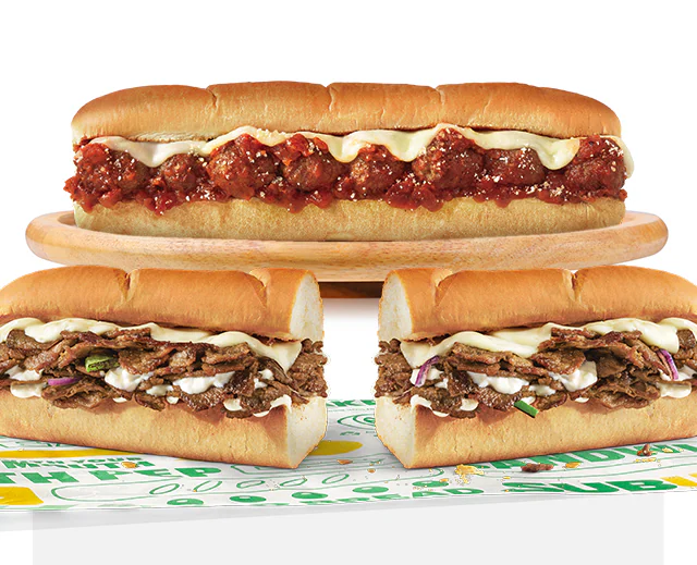 Promotional image for the new Subway rewards, Sub Club. The program offers stamps for purchases, one stamp equals one Footlong and a 6-inch equals half a stamp. The email promotes purchasing footlongs for the holiday season, to bring to your soirees and host in style. The image hosts a festive feel while highlighting different Subway subs and the Sub Club stamps.