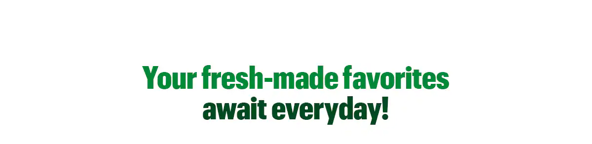 Promotional graphic for Subway featuring the headline ‘A Great Day for a Great-Tasting Sub’ above images of assorted fresh-made subs. Below the headline, a sequence of time‑stamped sections shows different stages of food preparation throughout the day. At 7:00 AM, bread loaves are shown on trays near an oven. At 8:00 AM, bowls of fresh vegetables such as tomatoes, peppers, and onions are displayed. At 12:00 PM, hands assemble a sandwich with sliced vegetables. At 5:00 PM, a prep station contains containers of cucumbers, pickles, lettuce, and other toppings. The graphic ends with the message ‘Your fresh‑made favorites await everyday!’ and a button labeled ‘Get Yours Today.’