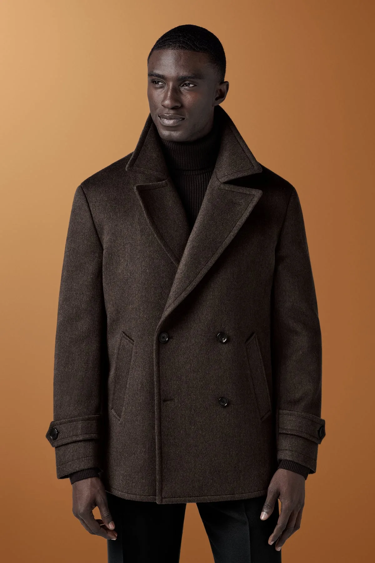 Brown peacoat