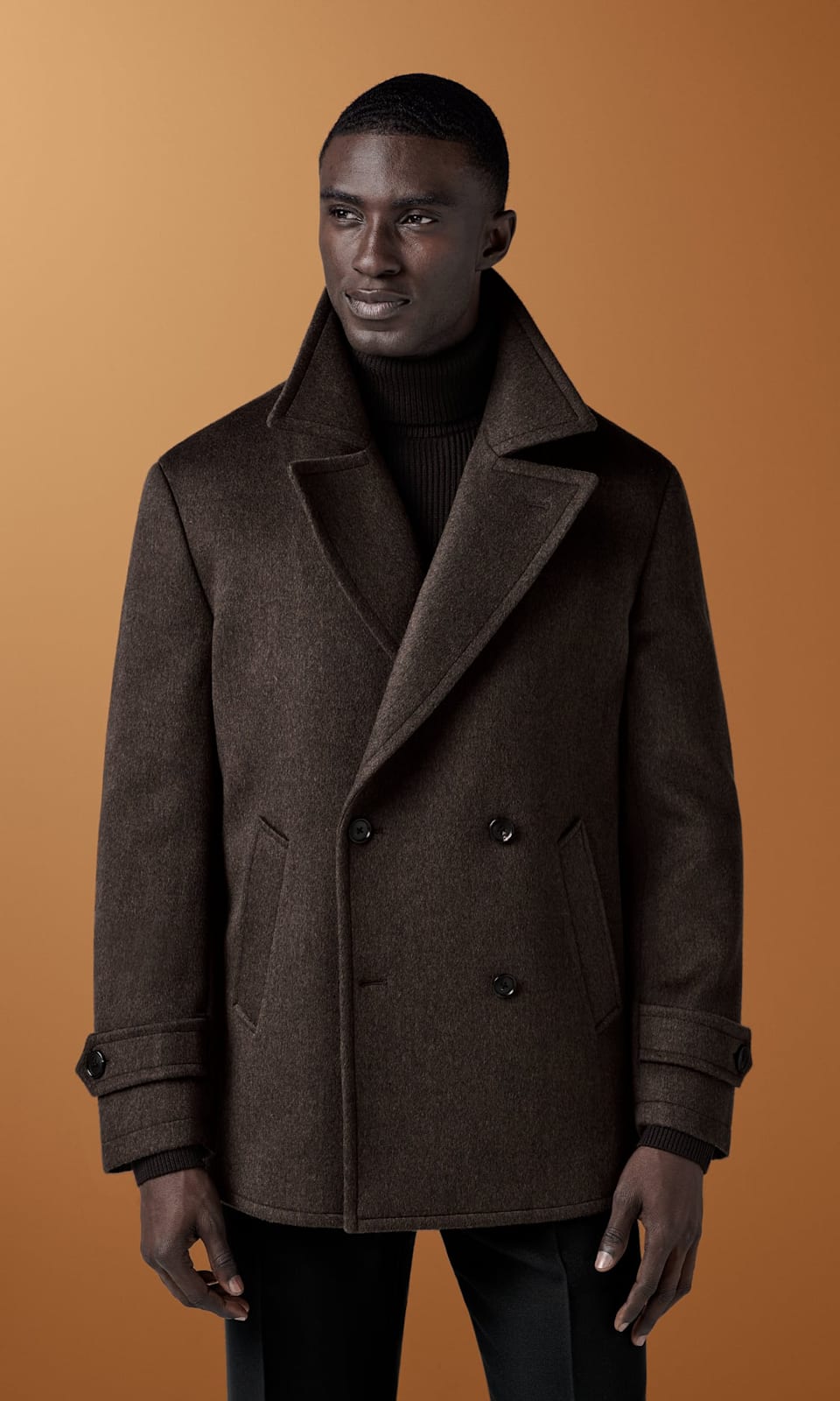 Brown peacoat