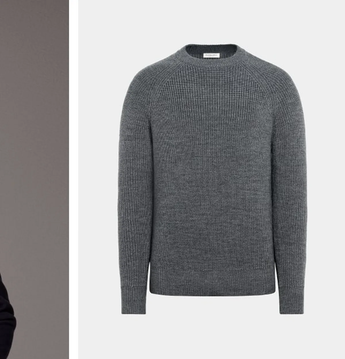 Ribbed grey crew
