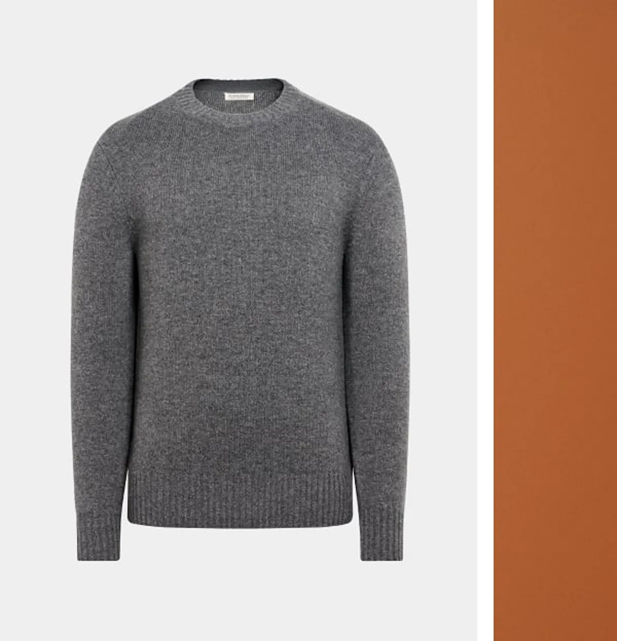 Grey cashmere crew