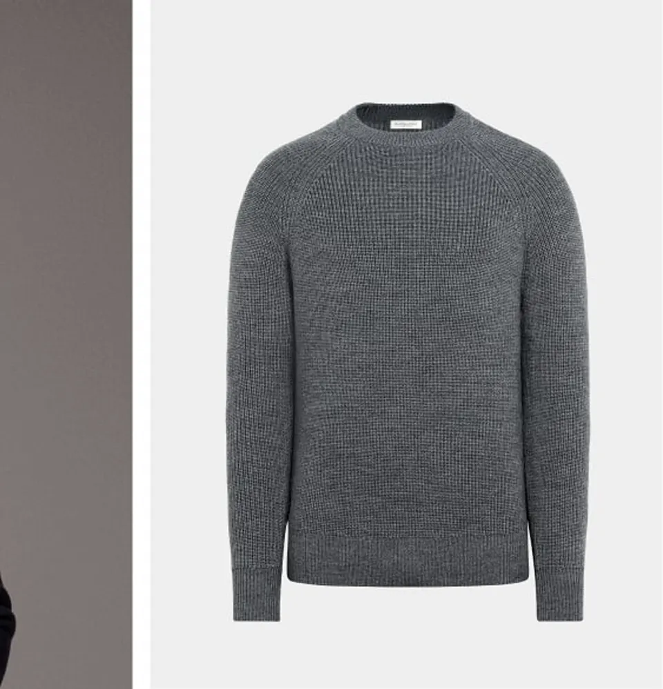 Ribbed grey crew