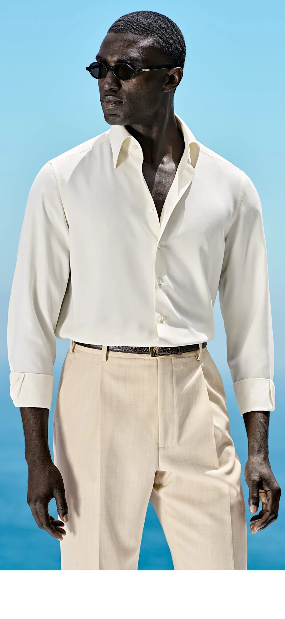 white silk shirt