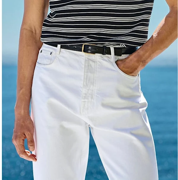 White denim trousers