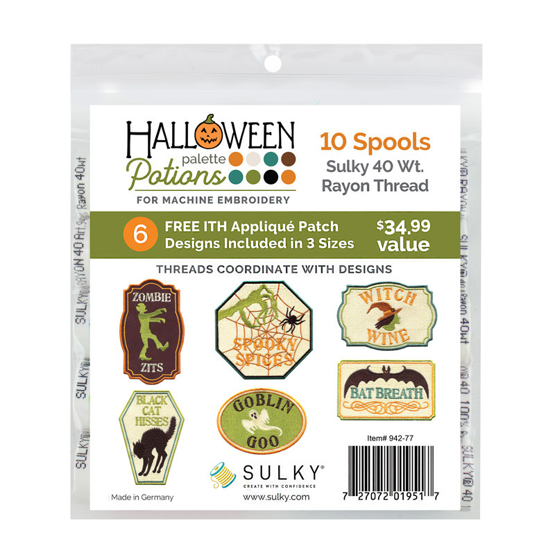 Halloween Potions Palette for Machine Embroidery
