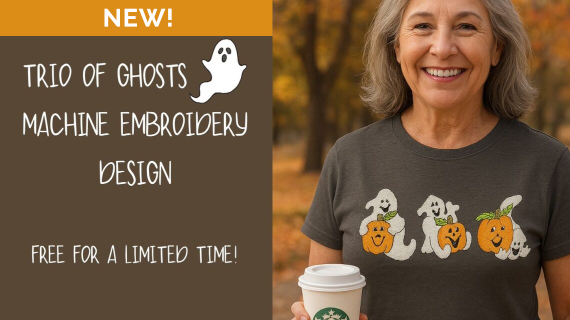 New! Trio Of Ghosts Machine Embroidery Design