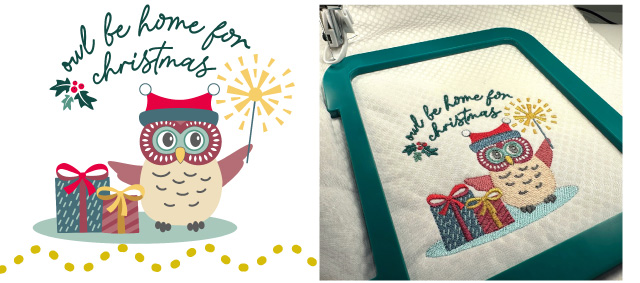 Owl Be Home for Christmas Machine Embroidery Collection