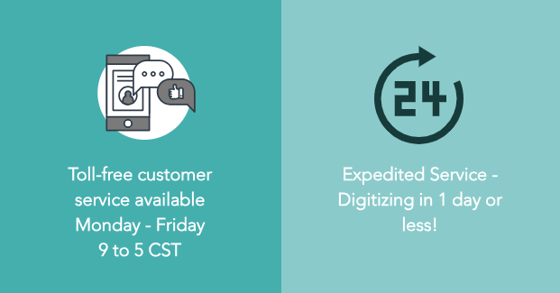Toll-Free Customer Service and Expedited Digitizing