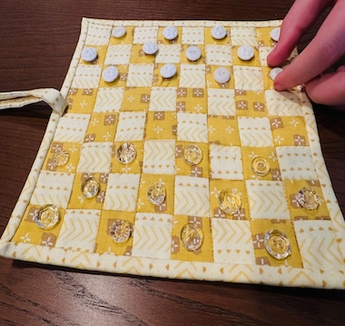 Quilted Travel Checkers Set