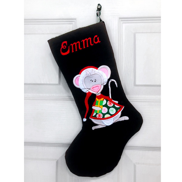 Christmas Stocking with Mouse on it