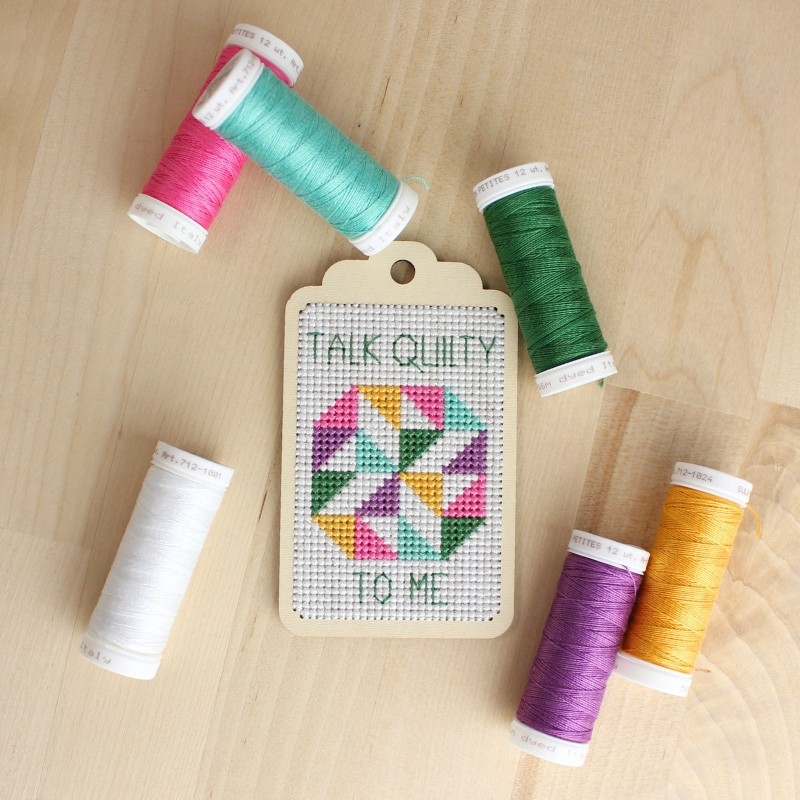 Talk Quilty to Me Cross-Stitch Tag Kit