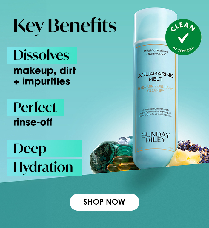 Key Benefits Dissolves makeup, dirty + impurities, perfect rinse-off, deep hydration
